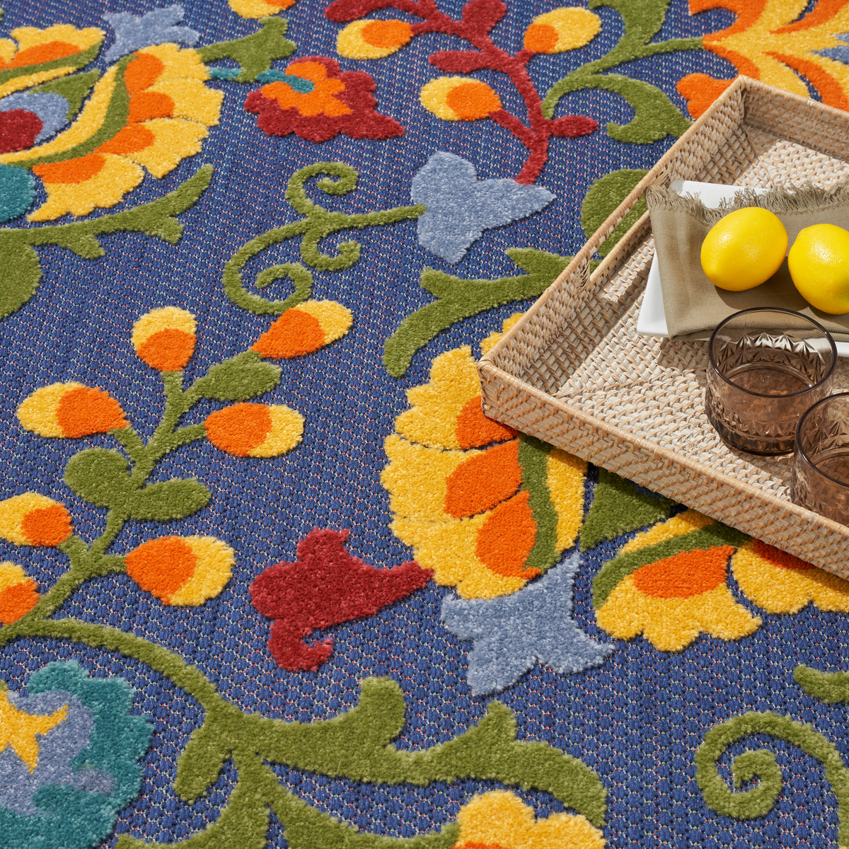 nourison aloha alh17 navy multicolor rug