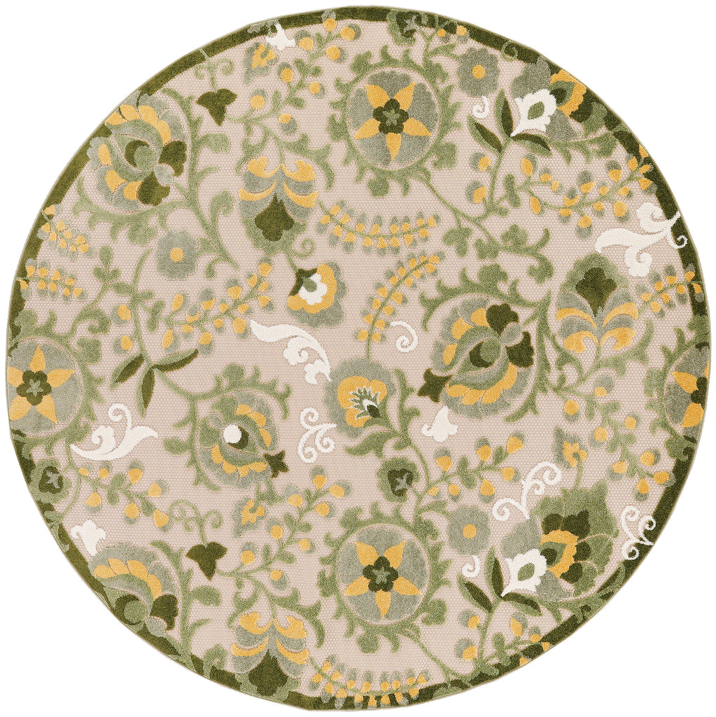 nourison aloha alh17 ivory green rug