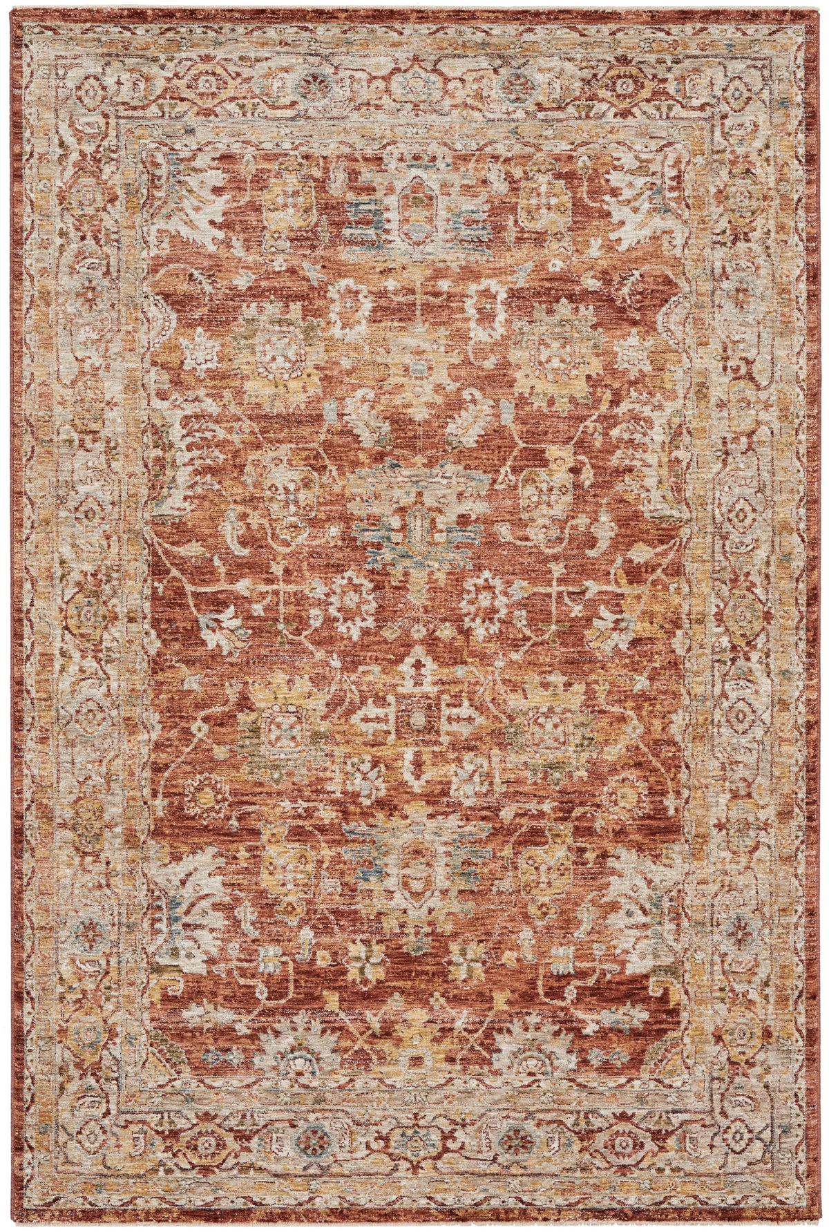 nourison sahar shr02 rust rug
