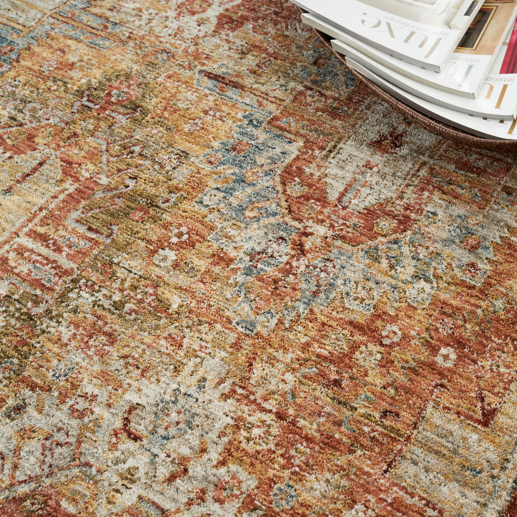 nourison sahar shr01 rust rug