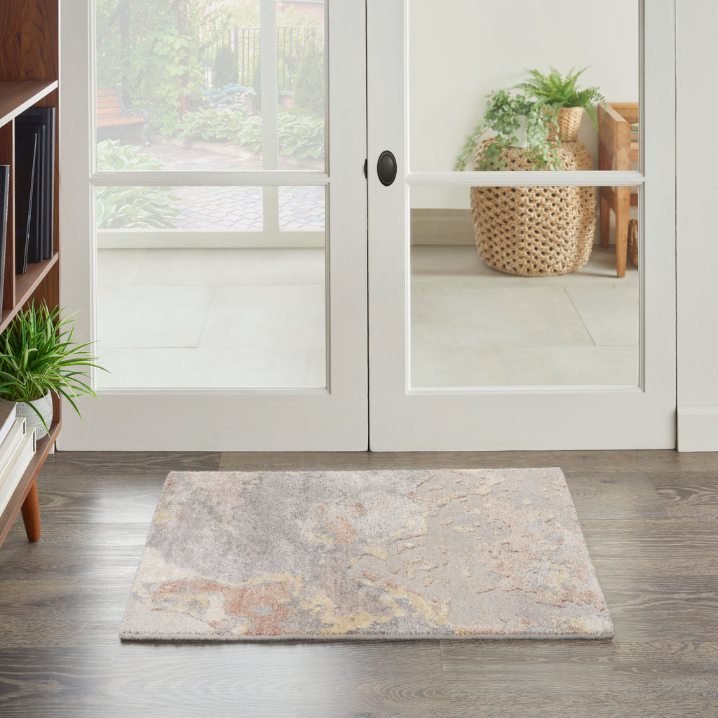 nourison silk shadows sha20 silver rug