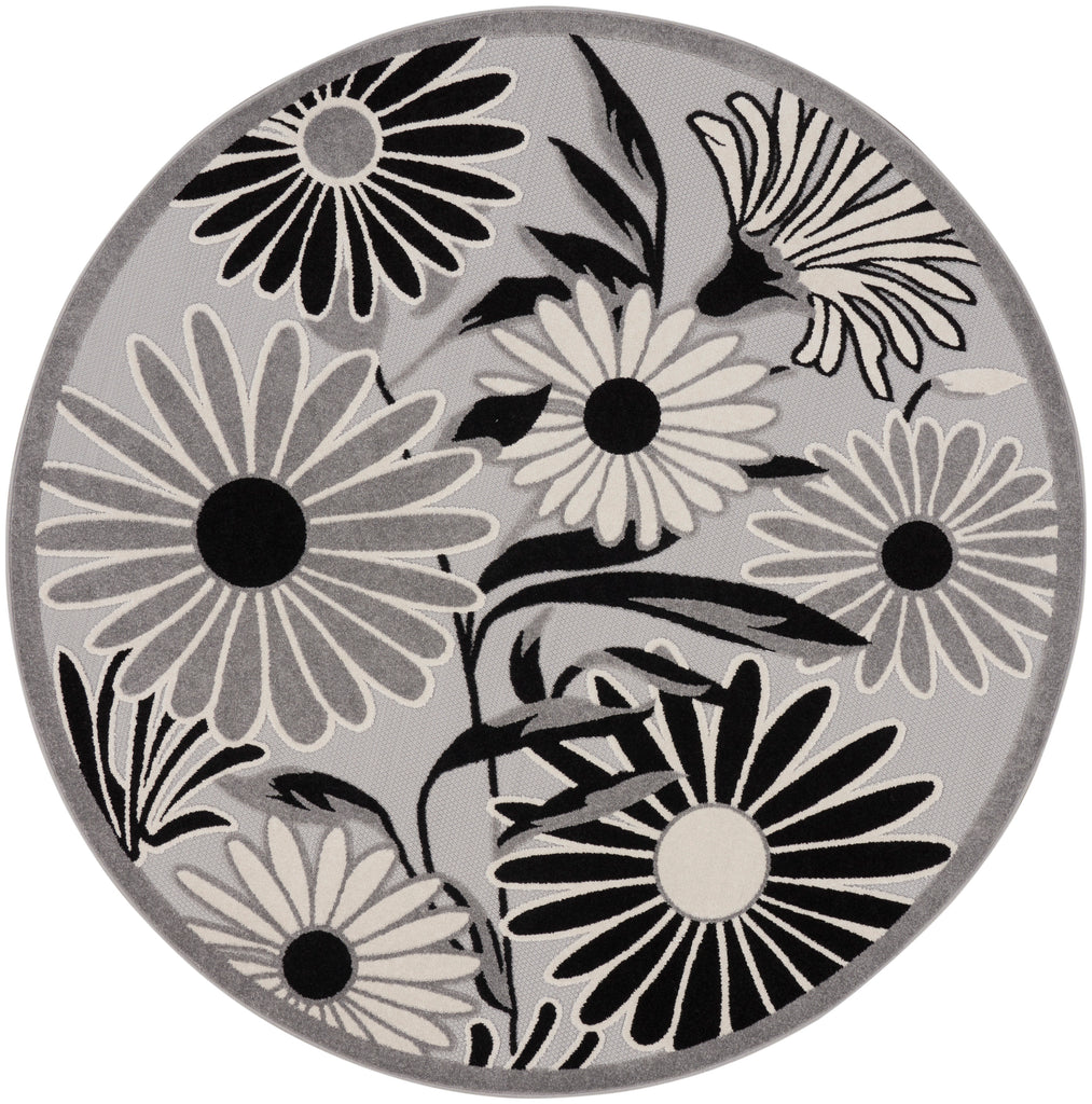 nourison aloha alh33 black white rug