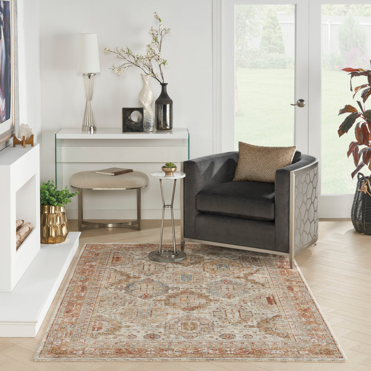 nourison sahar shr01 ivory multicolor rug