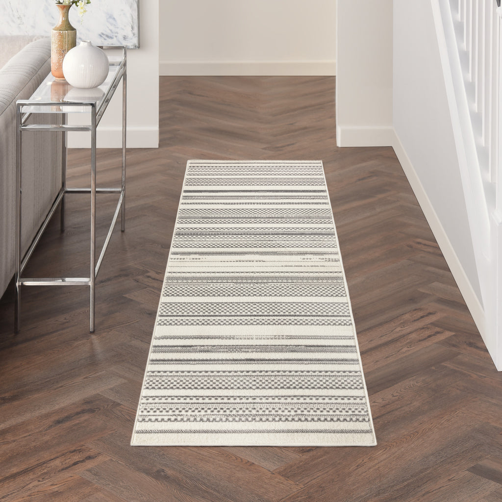 nourison grafix grf41 ivory grey rug