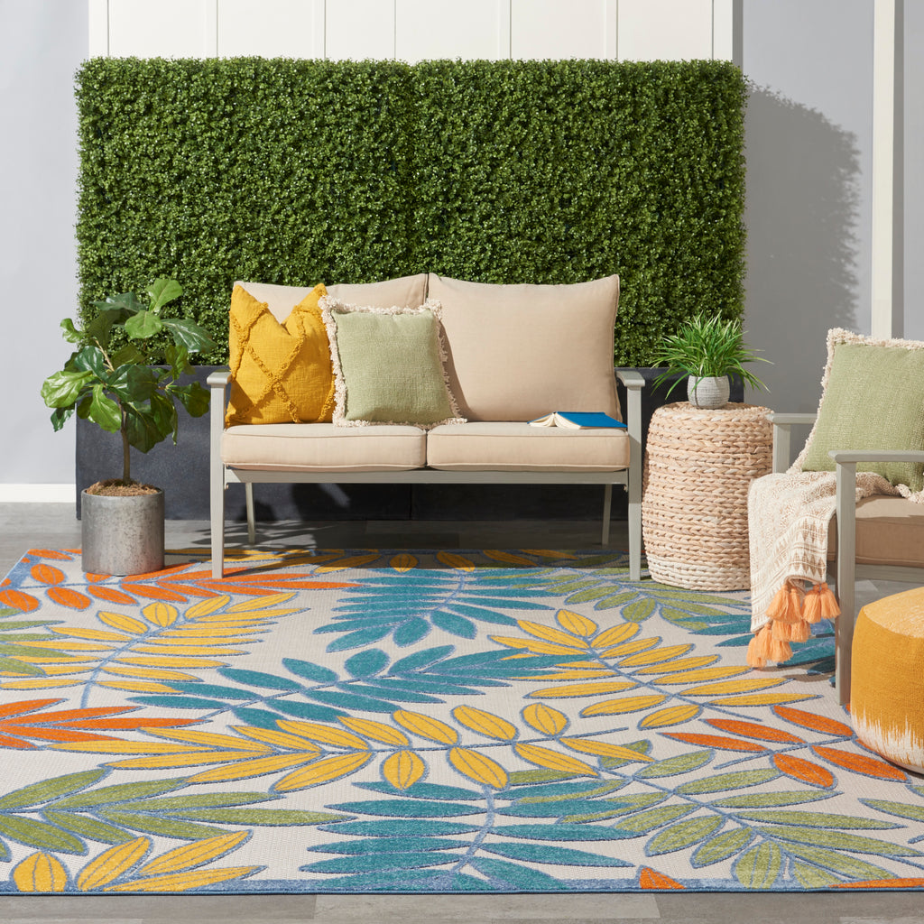 nourison aloha alh18 ivory multi rug