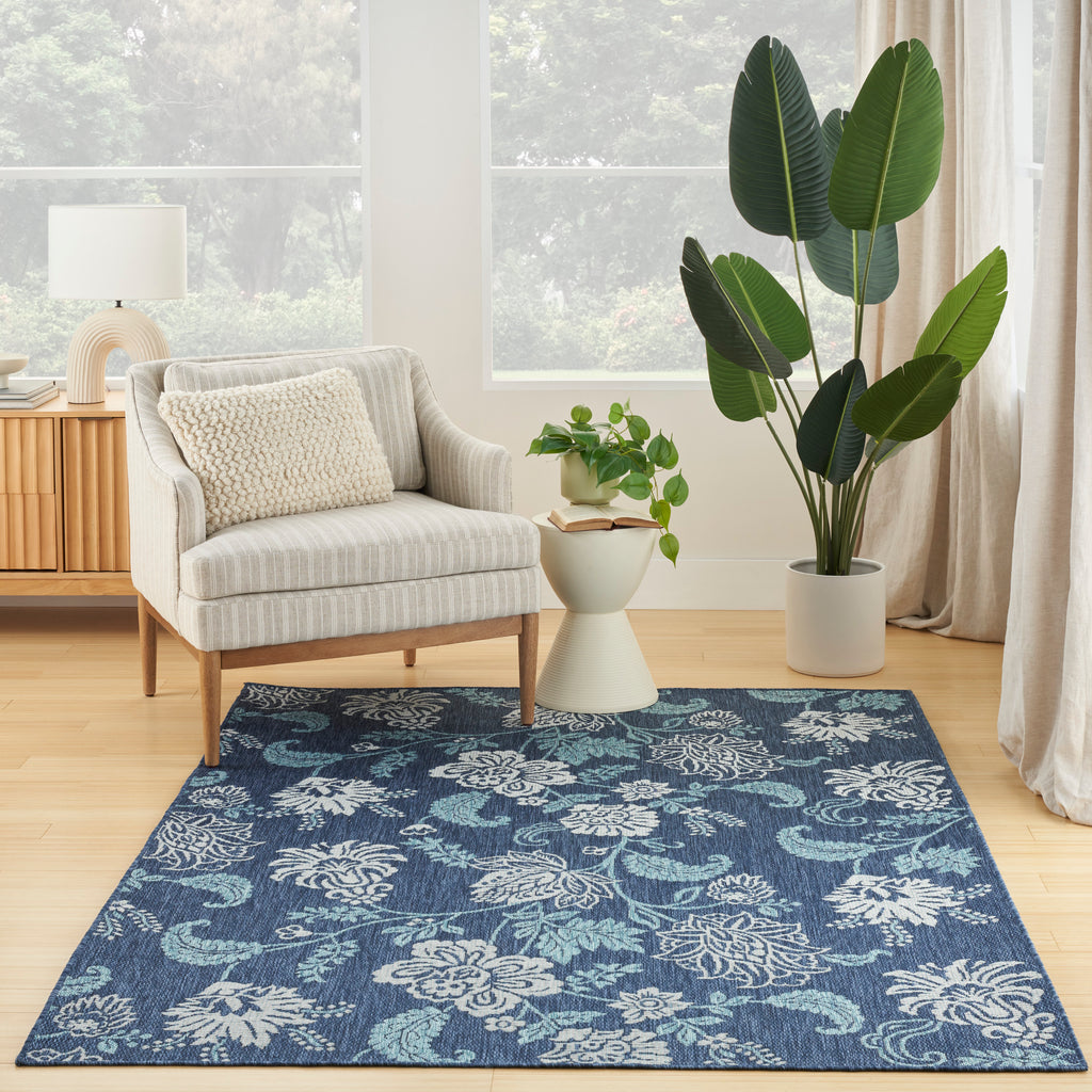 nourison garden oasis goa03 navy rug