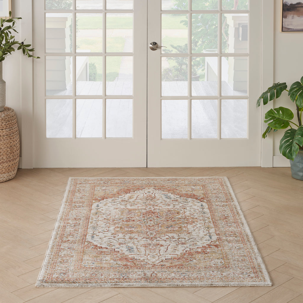 nourison sahar shr06 ivory rust rug