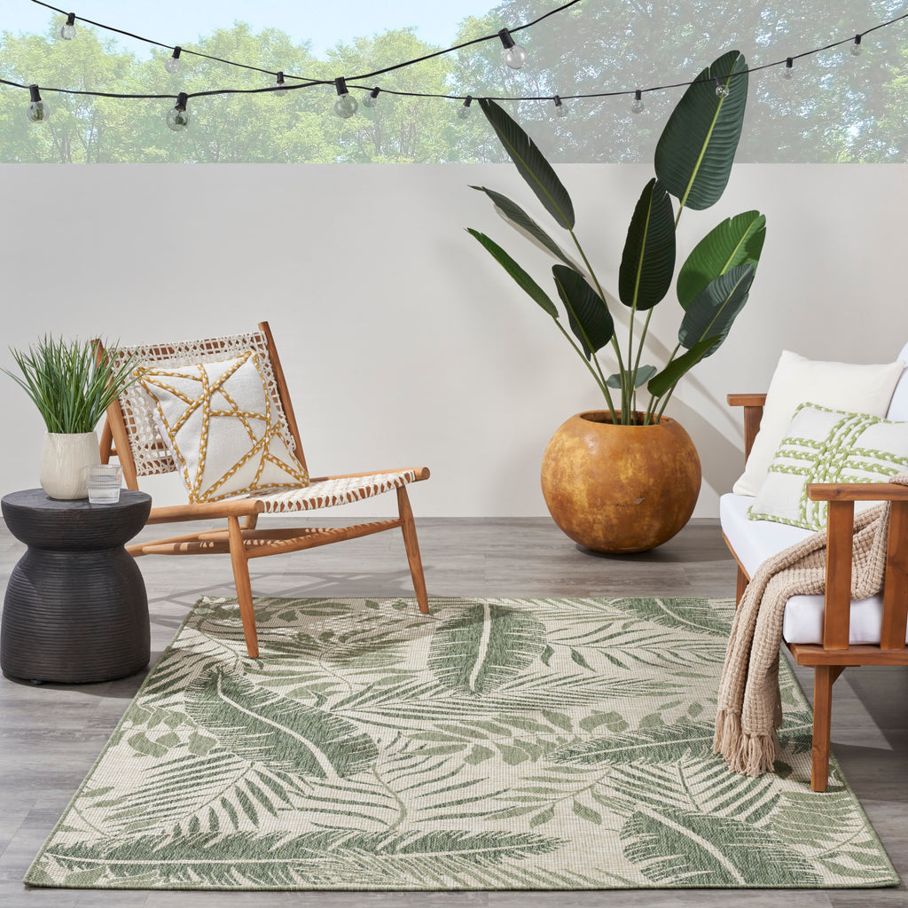 nourison garden oasis goa02 ivory green rug