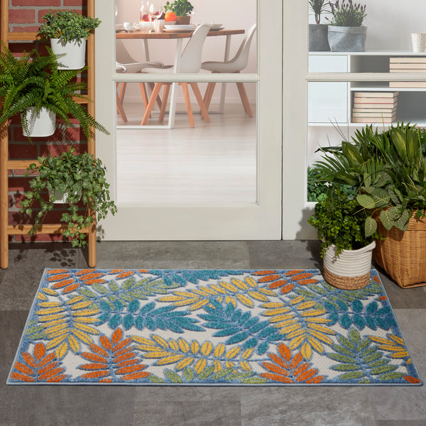 nourison aloha alh18 ivory multi rug