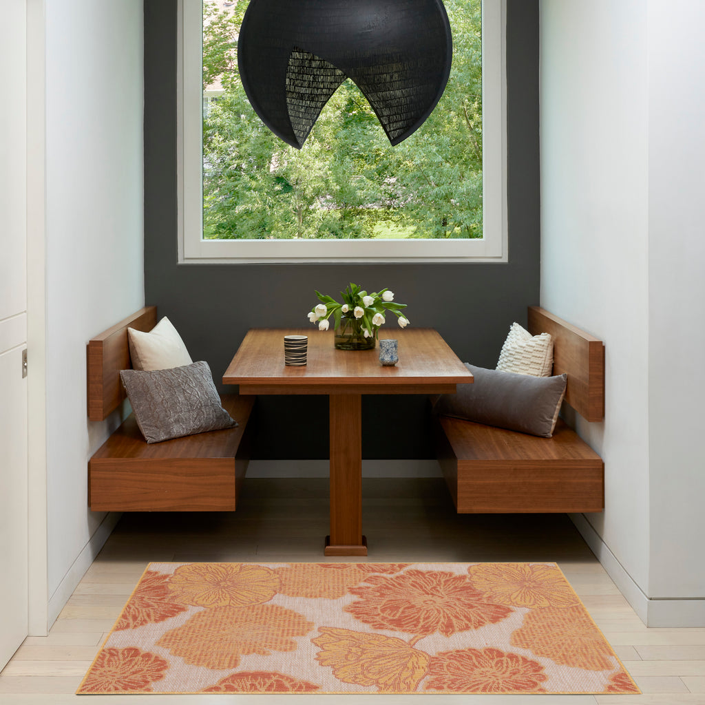 nourison garden oasis goa04 coral rug