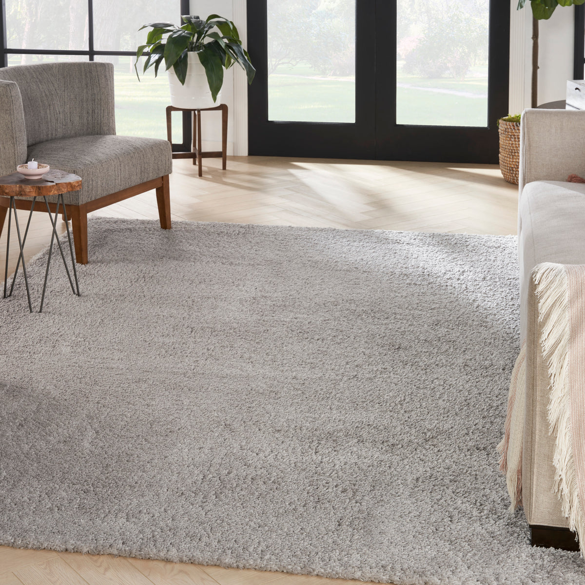 nourison dreamy shag drs05 silver rug