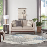 nourison seaside sds04 ivory grey blue rug
