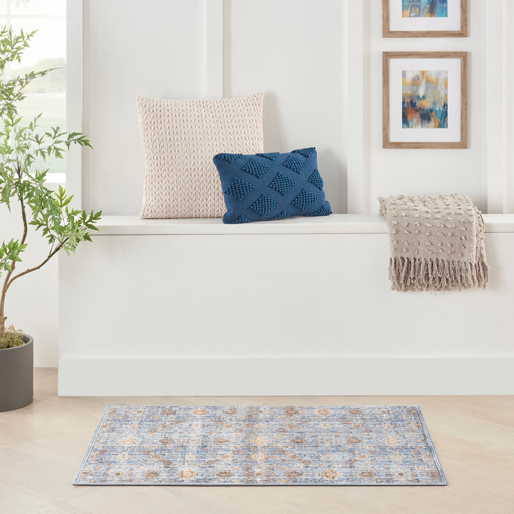 nourison elegant heirlooms elh02 blue ivory rug