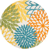 nourison aloha alh05 turquoise multicolor rug