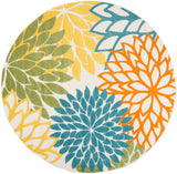 nourison aloha alh05 turquoise multicolor rug
