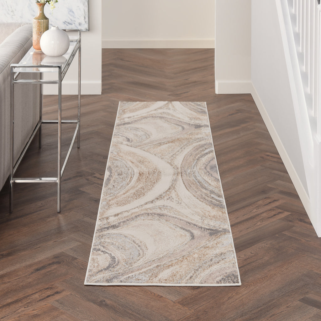 nourison brushstrokes bsk03 cream grey rug