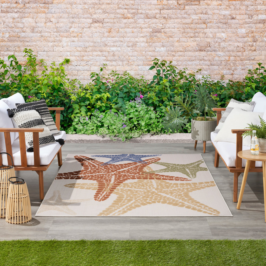 nourison aloha alh28 ivory multicolor rug