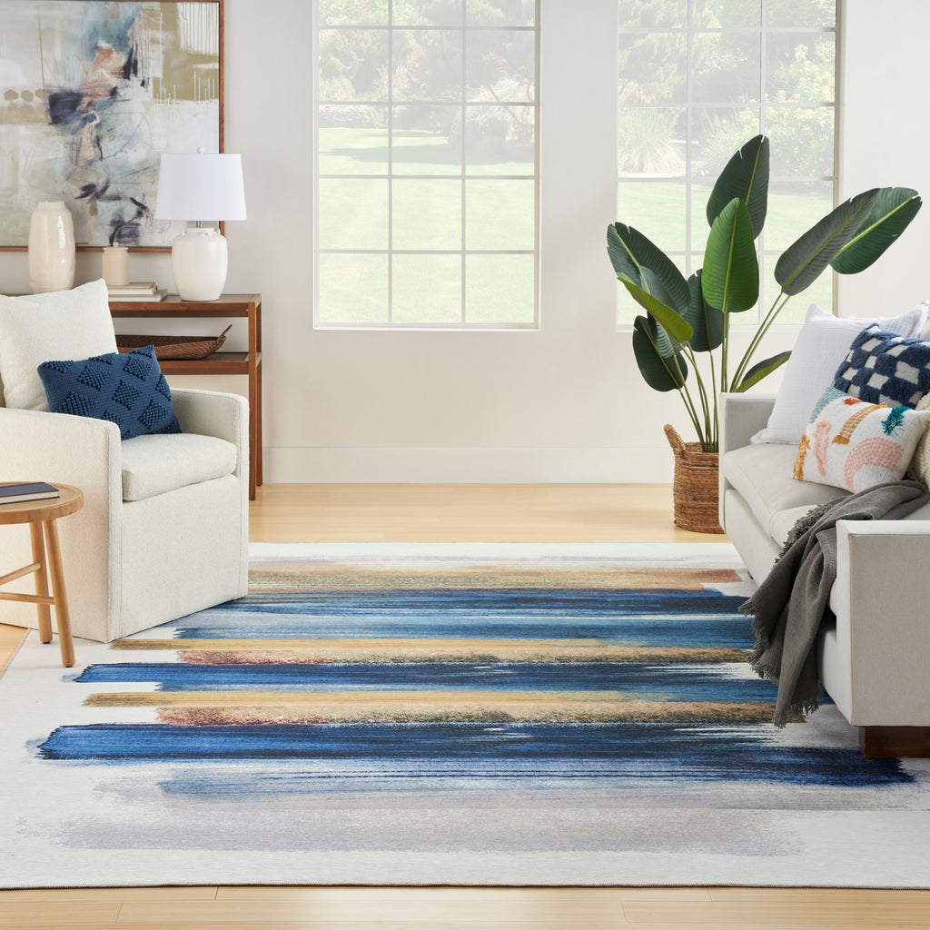 nourison nourison washables nwb09 blue multicolor rug