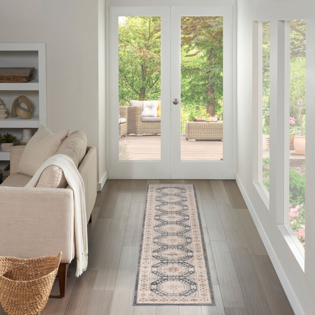 nourison serenity home srh01 ivory blue rug