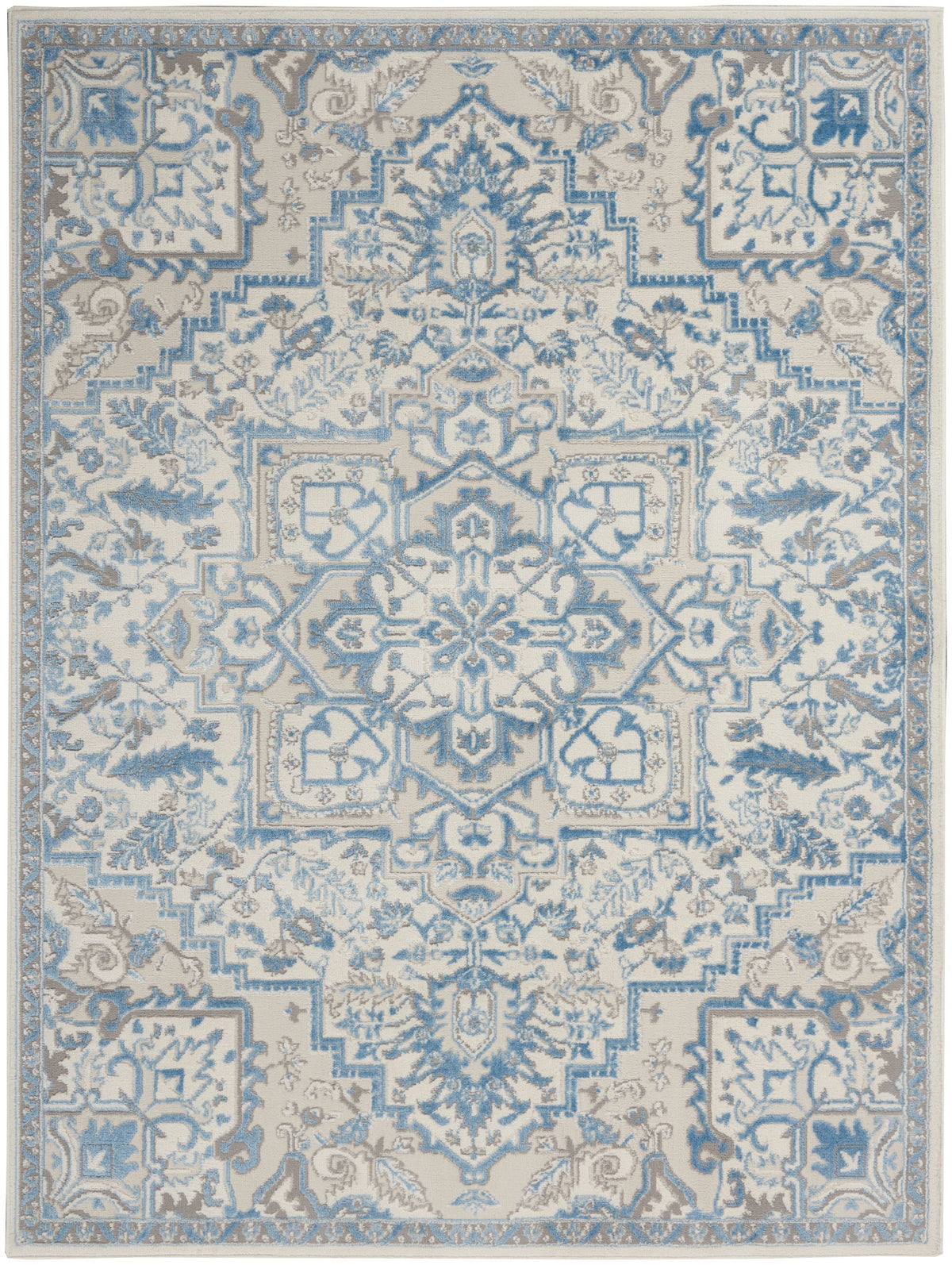 nourison elation etn10 ivory blue rug