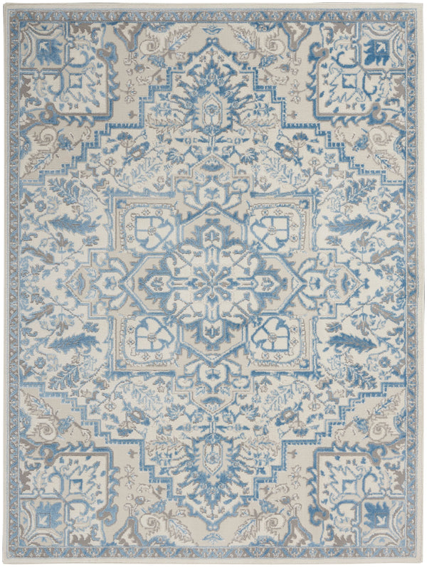 nourison elation etn10 ivory blue rug