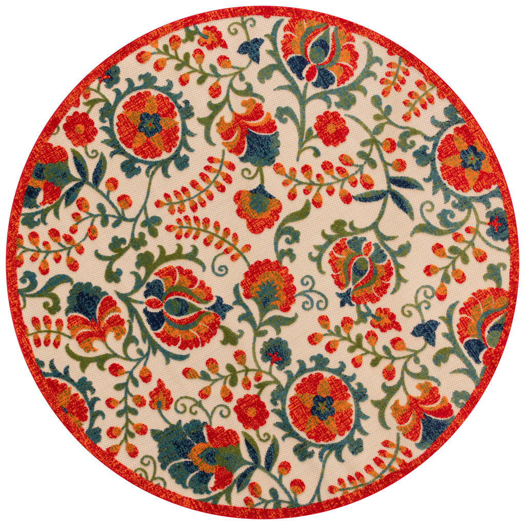nourison aloha alh17 red multicolor rug