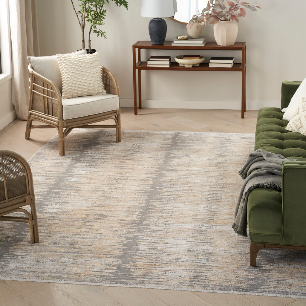 nourison abstract hues abh03 grey gold rug