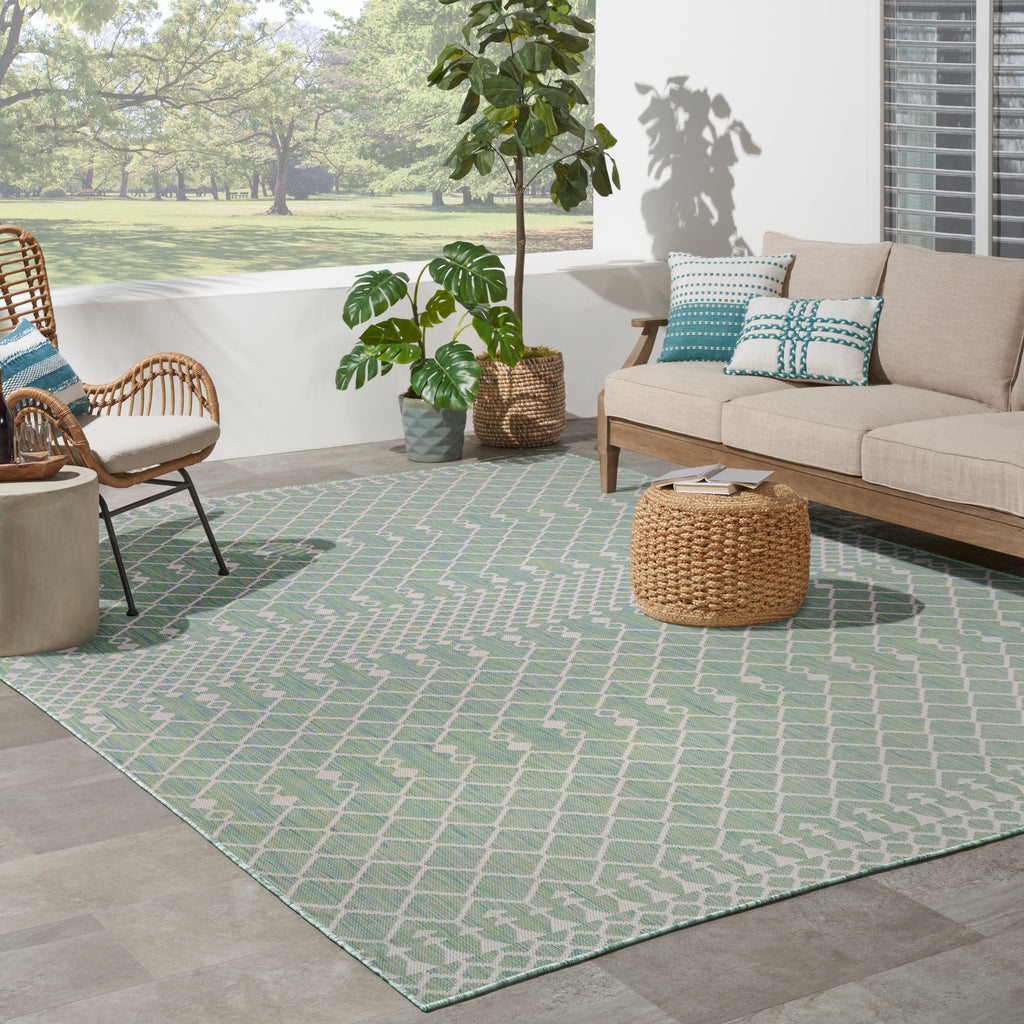 nourison positano pos02 blue green rug