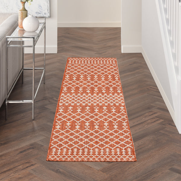 nourison positano pos02 terracotta rug