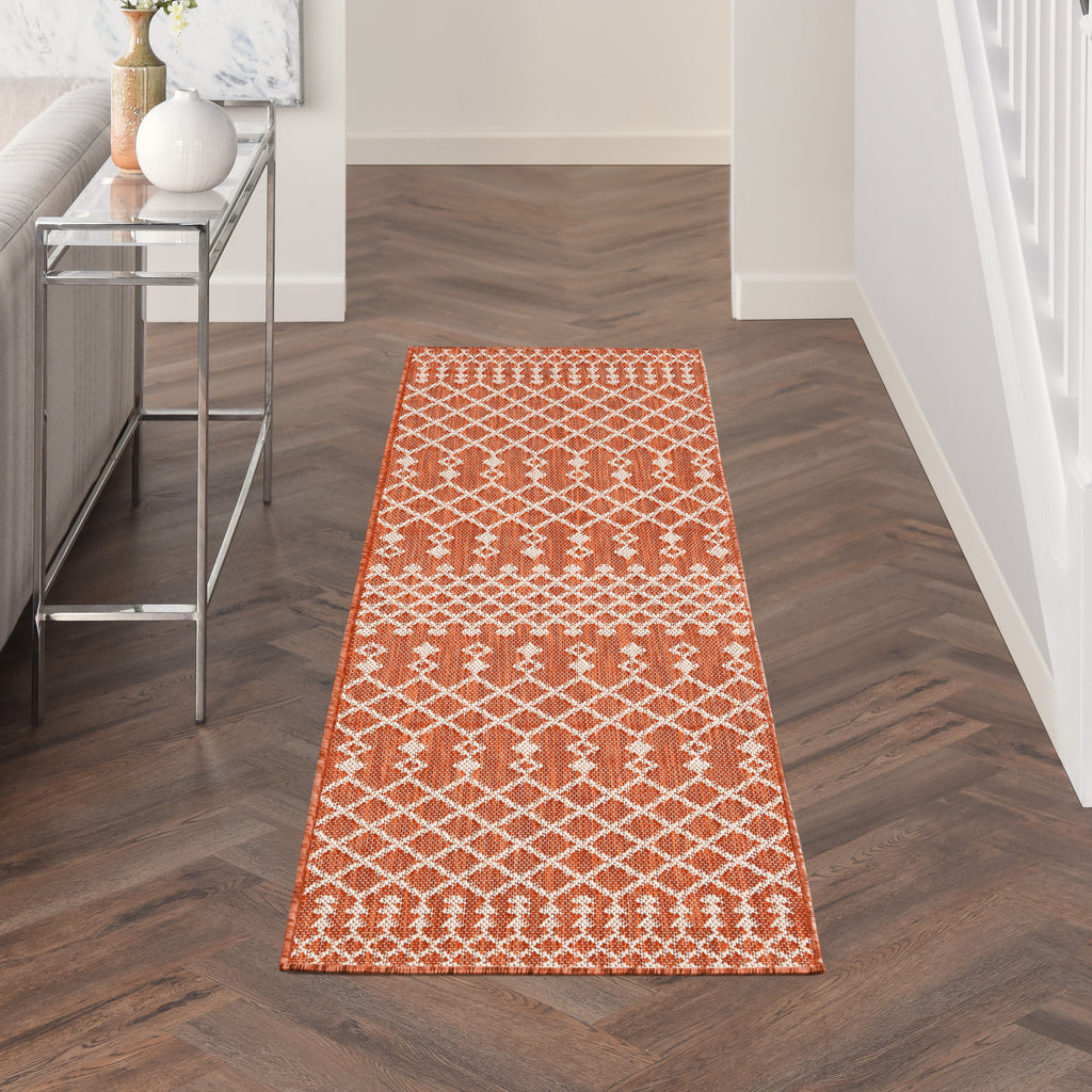 nourison positano pos02 terracotta rug