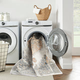 nourison astra machine washable asw11 grey gold rug