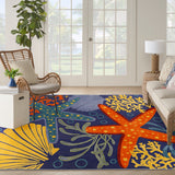 nourison aloha alh24 navy multicolor rug