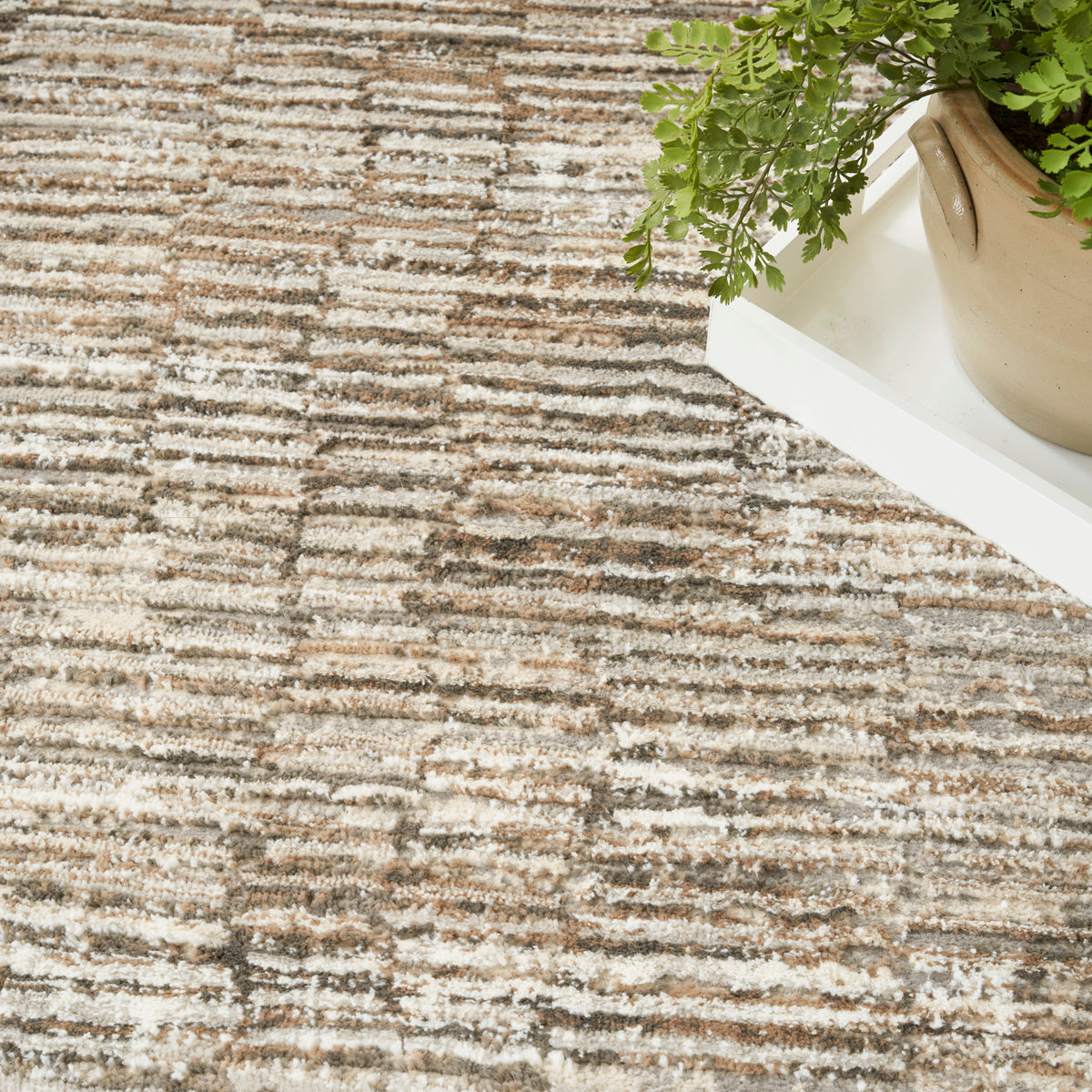 nourison sustainable trends sut06 ivory mocha rug