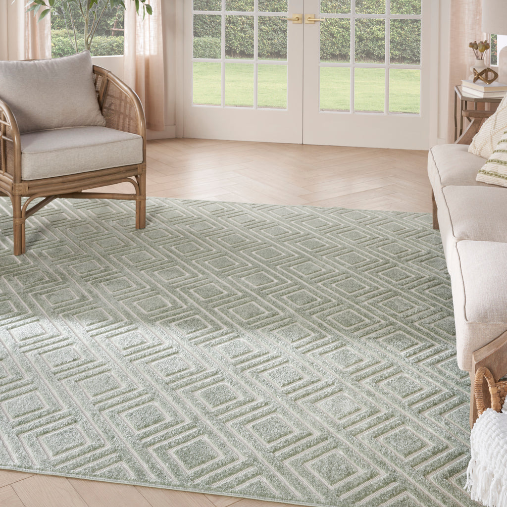 nourison care free caf03 green rug