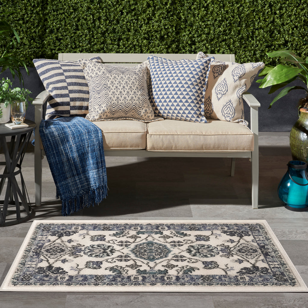 nourison nourison essentials nre05 ivory blue rug