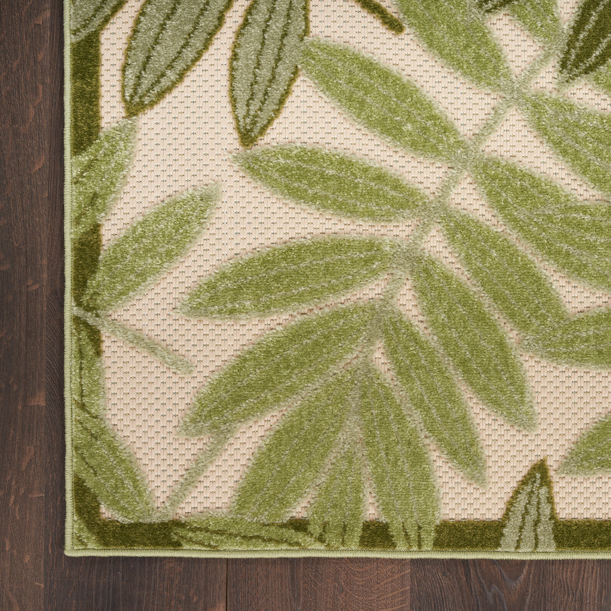 nourison aloha alh18 ivory green rug