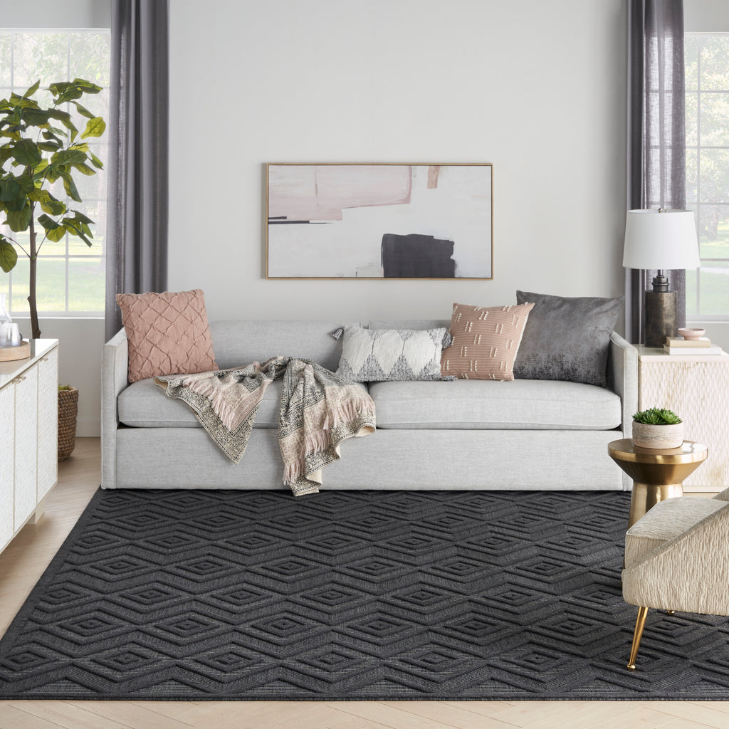 nourison versatile nrv01 charcoal black rug