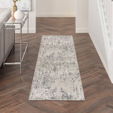 nourison quarry qua01 ivory blue grey rug
