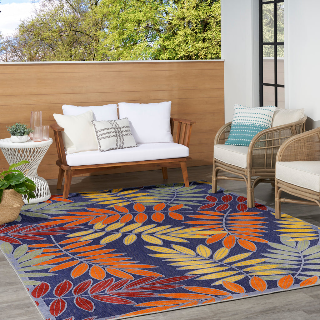 nourison aloha alh18 navy multicolor rug