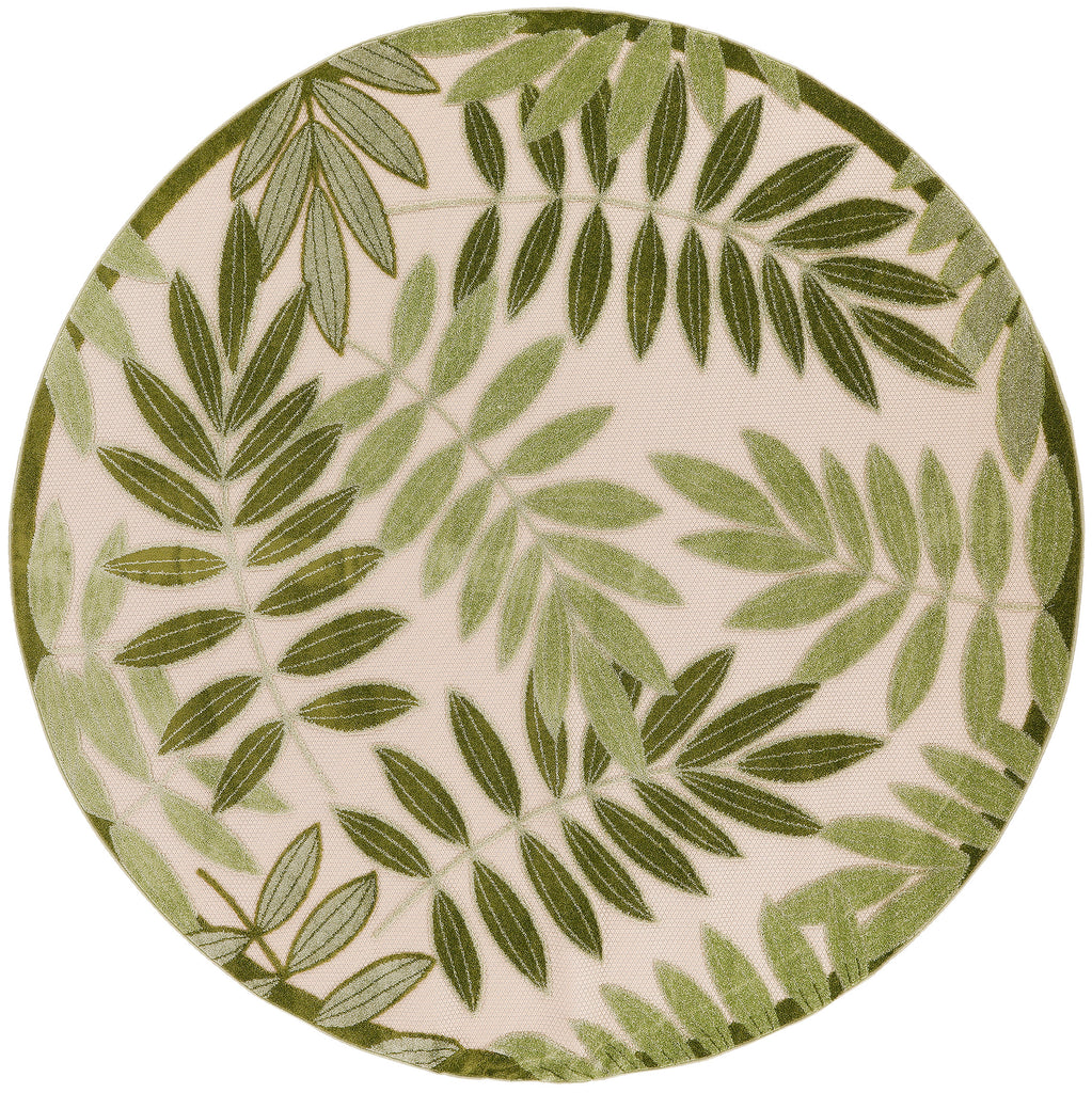 nourison aloha alh18 ivory green rug