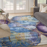 nourison prismatic prs32 blue gold rug