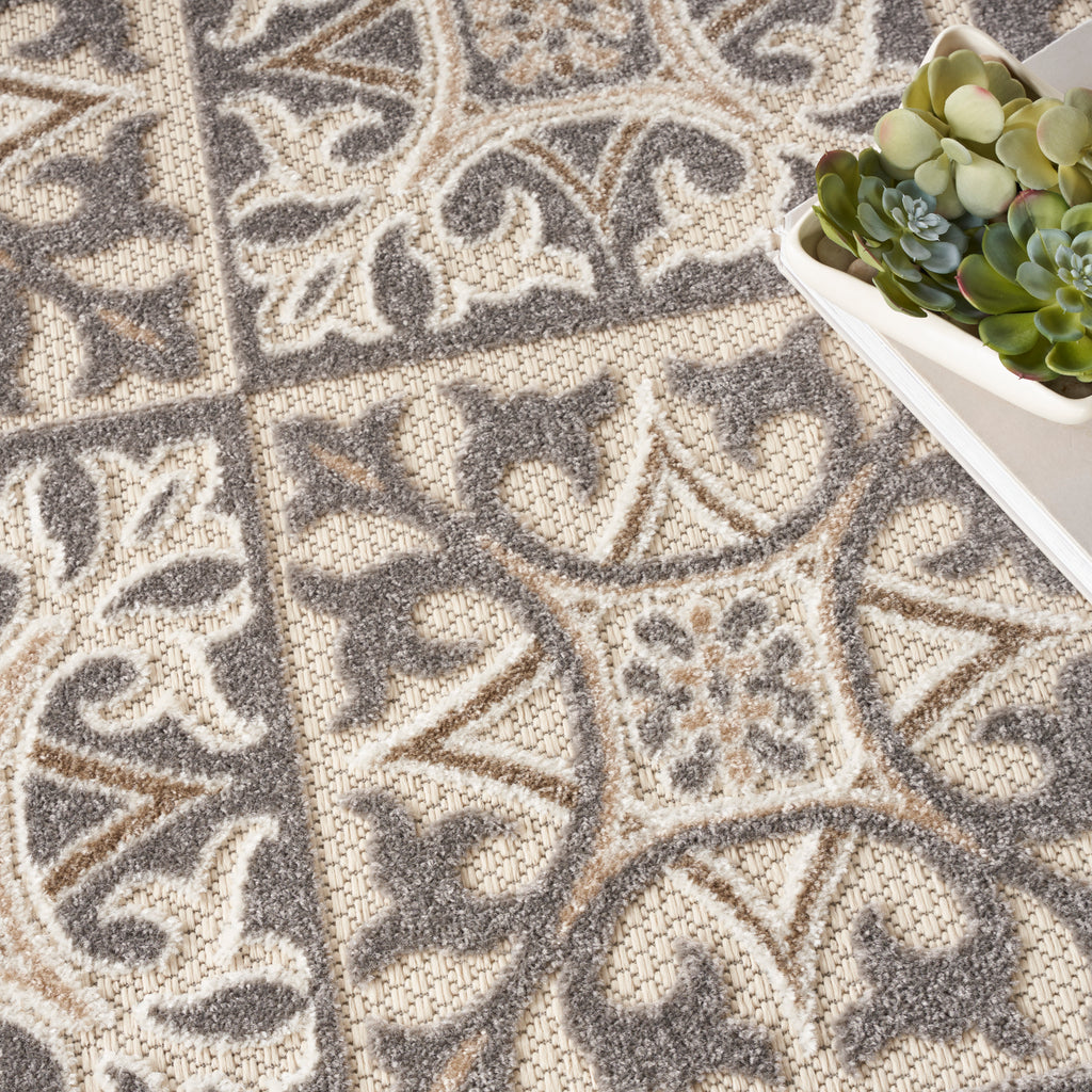 nourison aloha alh34 ivory grey rug