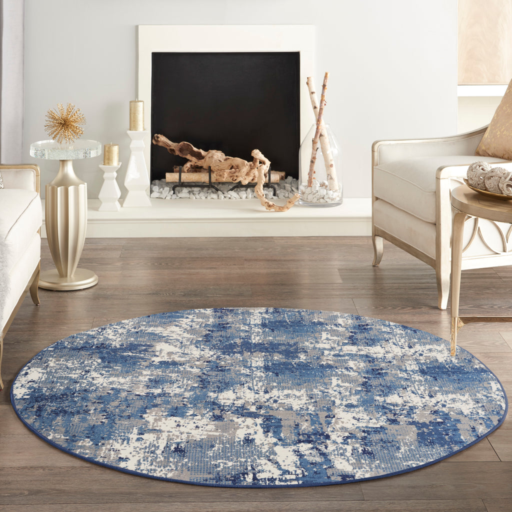 nourison grafix grf38 navy blue rug