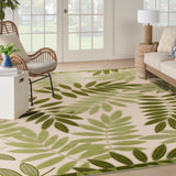 nourison aloha alh18 ivory green rug