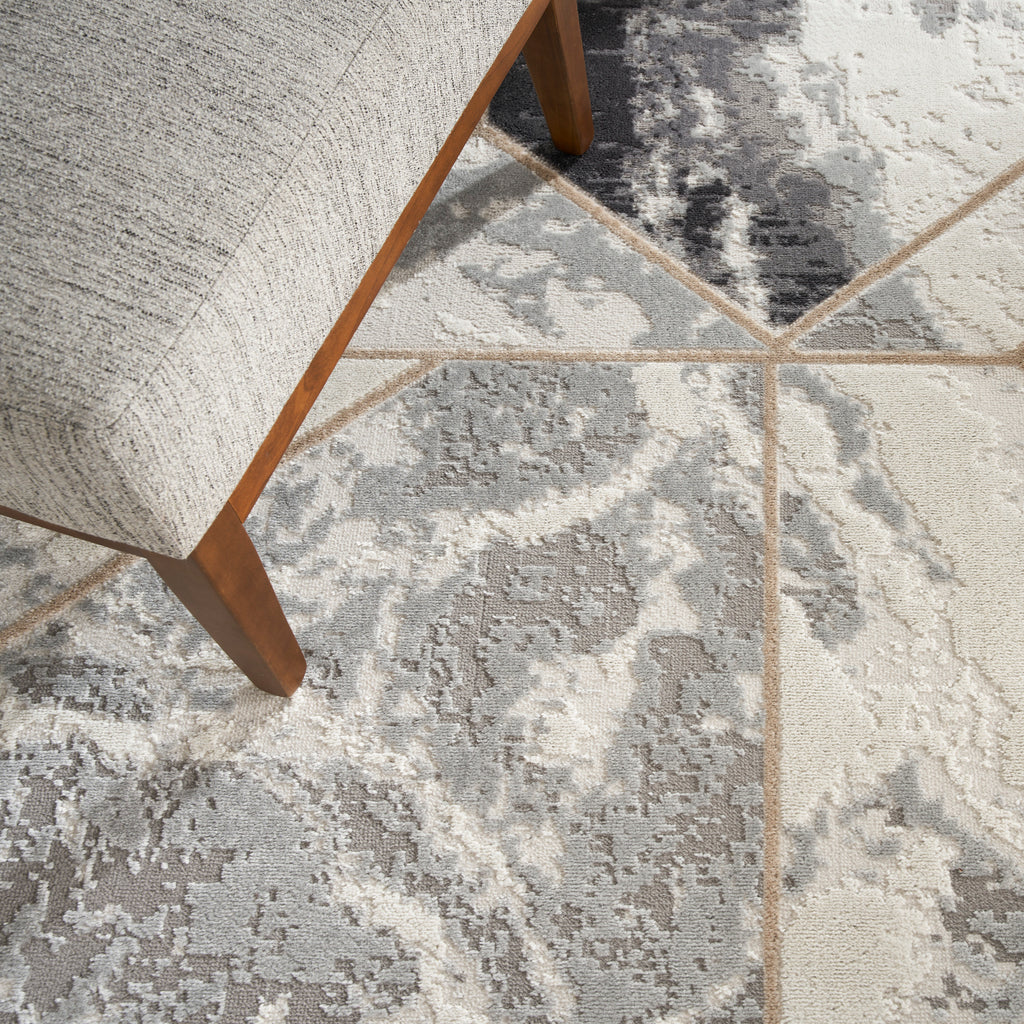nourison elation etn11 ivory grey rug