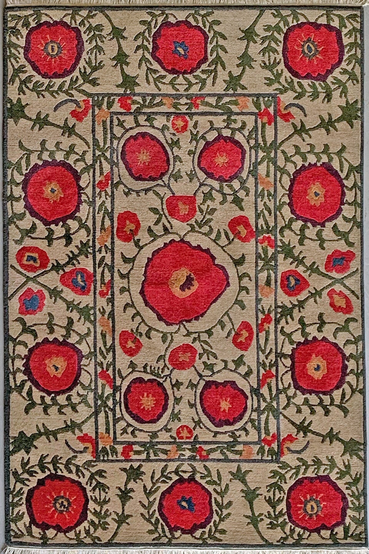 Tibet Rug Company 60 CT POPPIES Beige Rug