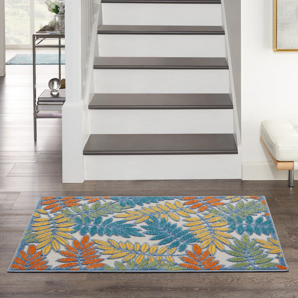 nourison aloha alh18 ivory multi rug