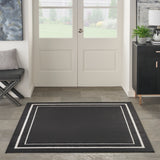 nourison nourison essentials nre02 black ivory rug