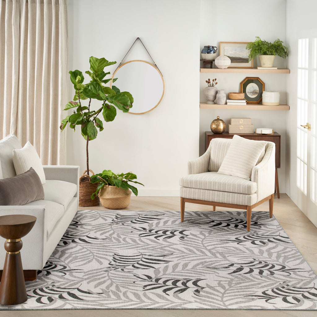 nourison garden oasis goa01 grey rug