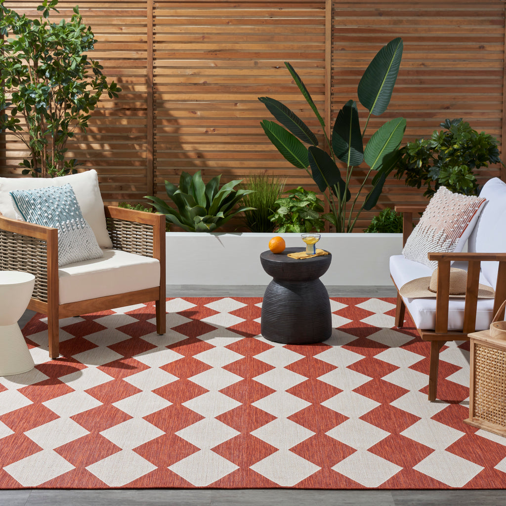 nourison positano pos04 terracotta rug